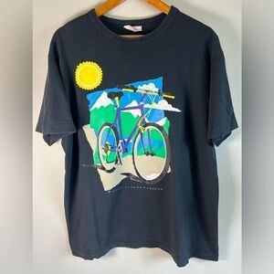 Vintage 80's Marci Lipman Canada Bicycle Mountain Outdoor T-shirt Size L RARE